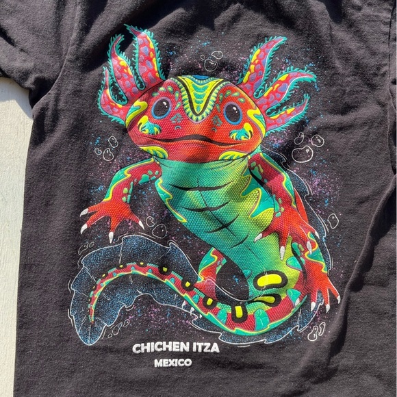 Kid's Chichen Itza T-Shirt Black Mexico NO SIZE Mayan Tourism Aztec Ruins Tower - Picture 2 of 10